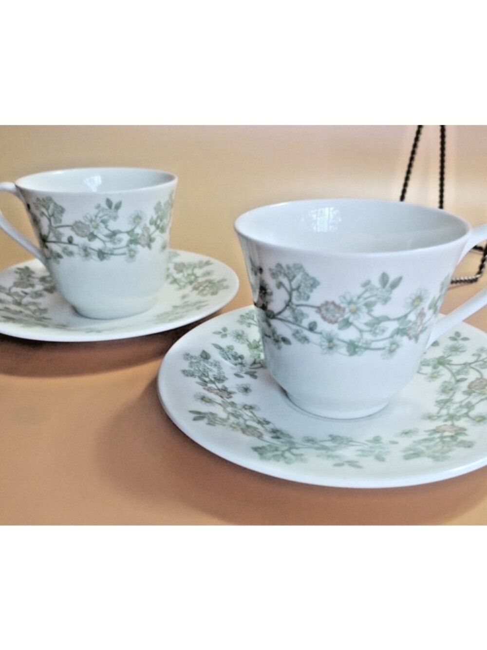 Two Royal Doulton Bone China Tea Cup & saucer sets "Summer Mist" H5056